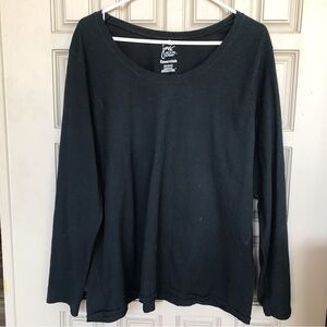 JMS Hanes Essentials TEE Sz2X/2XG Long Sleeves Black/Blue Excellent Condition